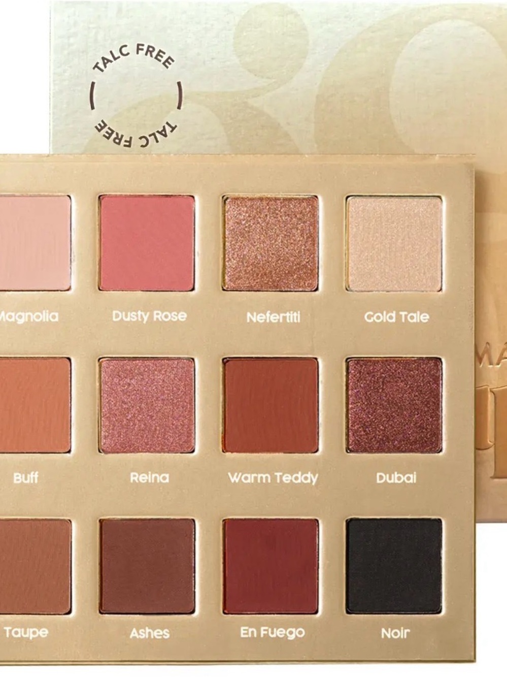 Farmasi Warm Matte & Shimmer Eyeshadow Palette — Dusty Rose, Gold & Noir Shades